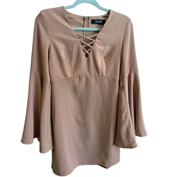Do+Be Tan Bell Sleeve Dress - Picture 1 of 4